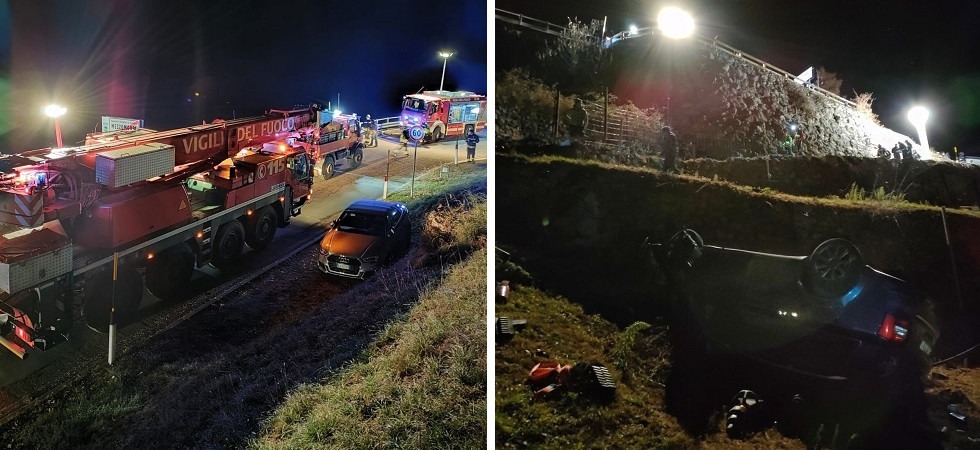 Perde il controllo dell’auto e precipita per 20 metri del dirupo: un ferito trasportato in codice rosso all’ospedale